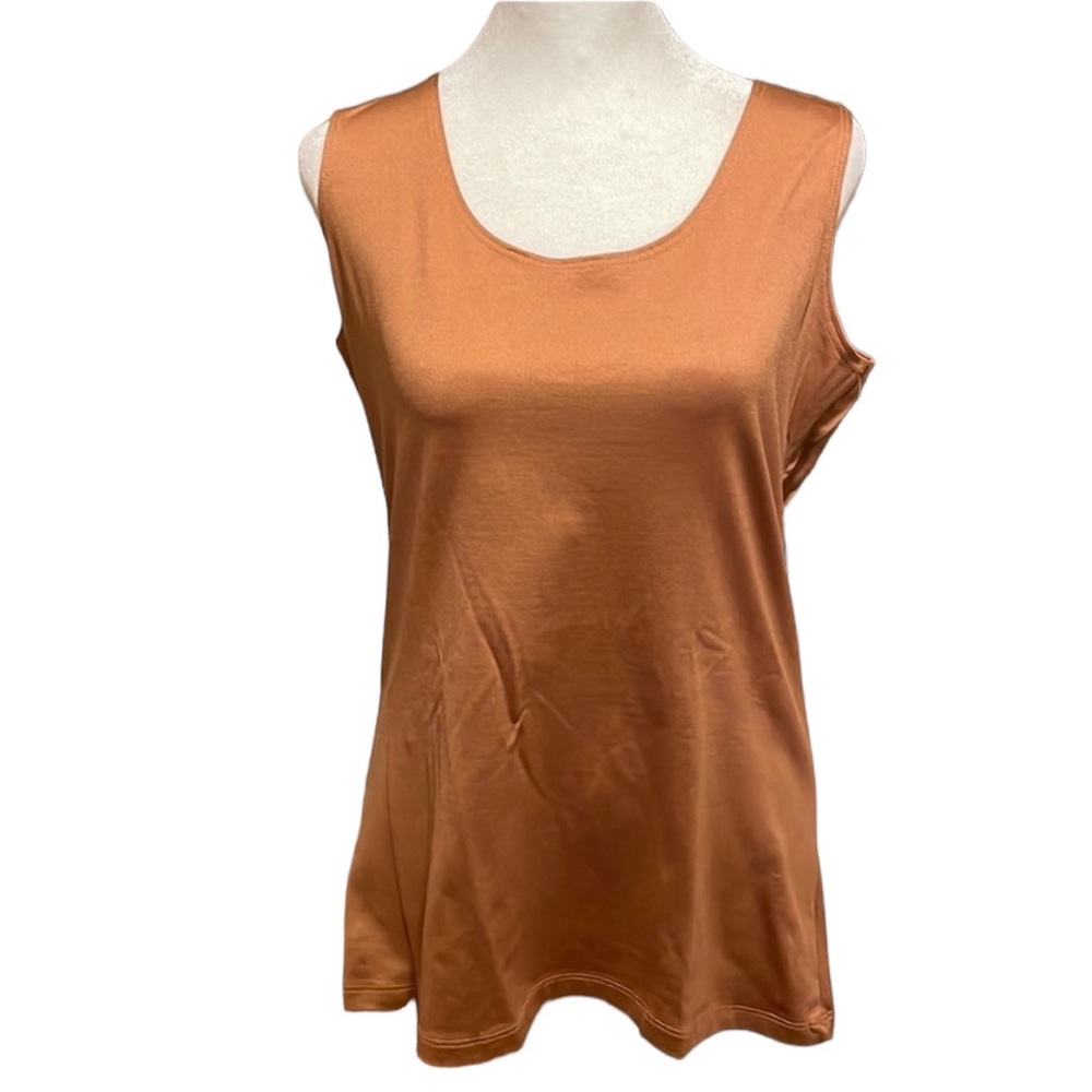 A’nue Ligne long classic tank in copper. Tactel & Lycra. Size XL. NWT
